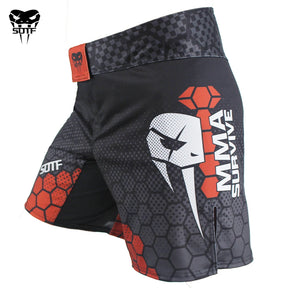 Shorts de Boxe SOTF com Tecnologia Geométrica | Design de Cabeça de Cobra para Fitness e Respirabilidade