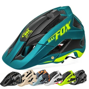 Capacete de Bicicleta Batfox Ultraleve DH Downhill MTB | Capacete de Ciclismo Integrado com Viseira Solar