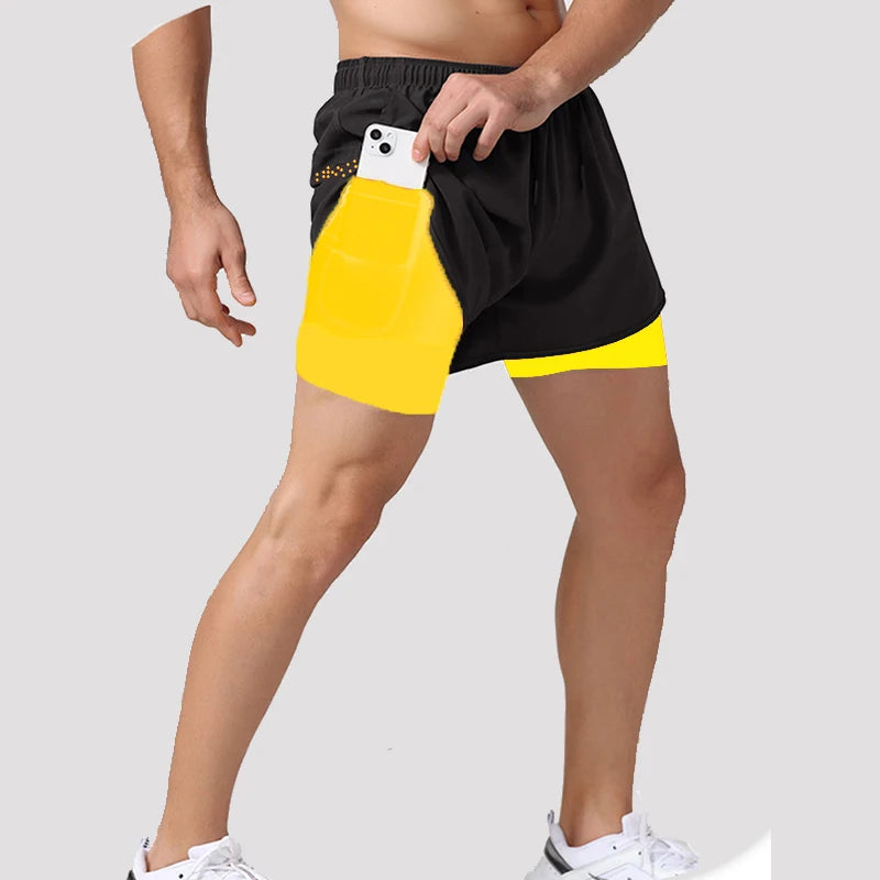 Shorts de Corrida 2 em 1 | Shorts de Treino e Praia para Verão