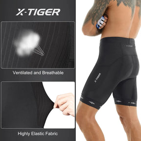 Bermuda Masculina X-TIGER com Bolso Traseiro e Almofada de Gel 5D para Ciclismo