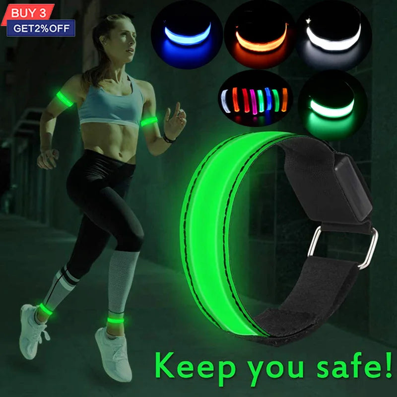 Pulseira Luminosa LED | Bracelete Esportivo para Corrida Noturna