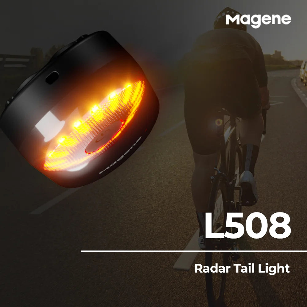 Luz Inteligente para Bicicleta Magene Radar | Farol e Luz Traseira, Iluminação Inteligente para Ciclismo | Sela e Canote de Selim Elétricas