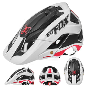 Capacete de Bicicleta Batfox Ultraleve DH Downhill MTB | Capacete de Ciclismo Integrado com Viseira Solar