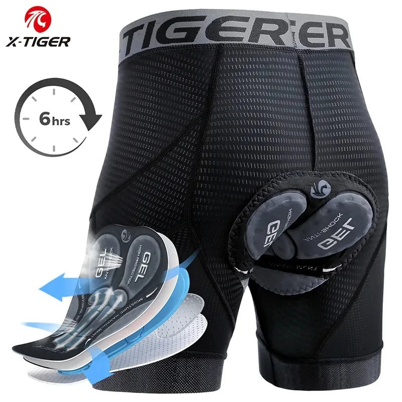 Shorts Masculinos X-TIGER para Ciclismo com Almofada 5D